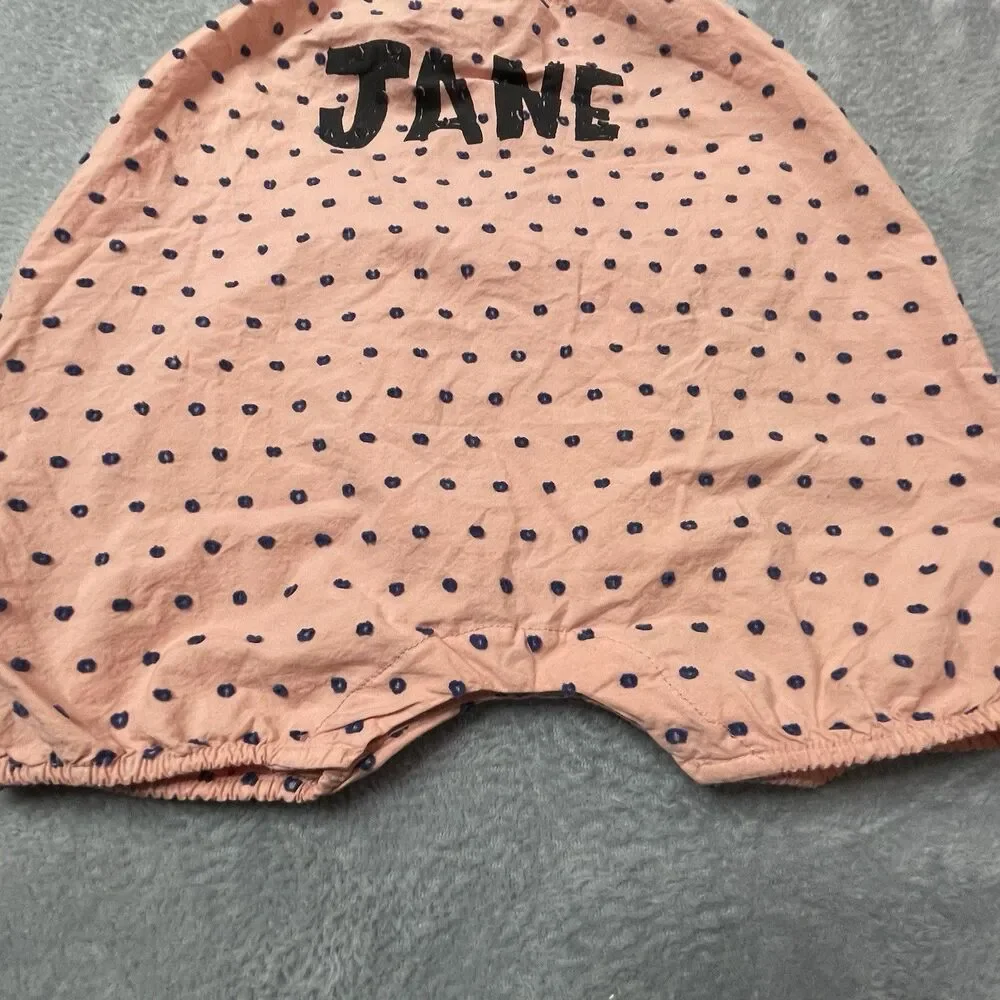 Bobo Chooses Baby Jane Romper Size 12-18 Months Pink And Navy‎ Dot